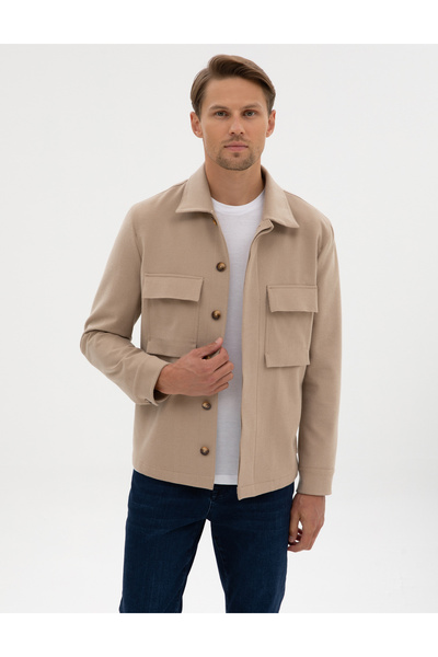 Pierre Cardin Bej Regular Fit Gömlek Ceket 50311561-VR011