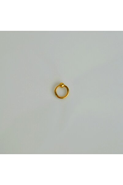 Heppii 316 L Çelik Küçük Topçuklu Düz Halka Göbek Piercingi 6 mm Gold Renk