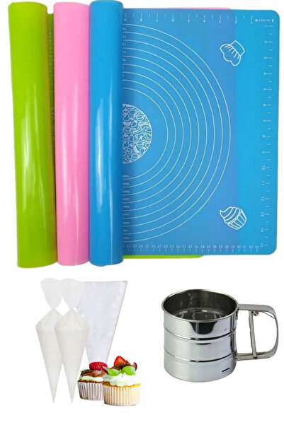 Atlas Mutfak حصيرة لف العجين متعددة الأغراض 45 سم × 65 سم، منخل دقيق فولاذي و...