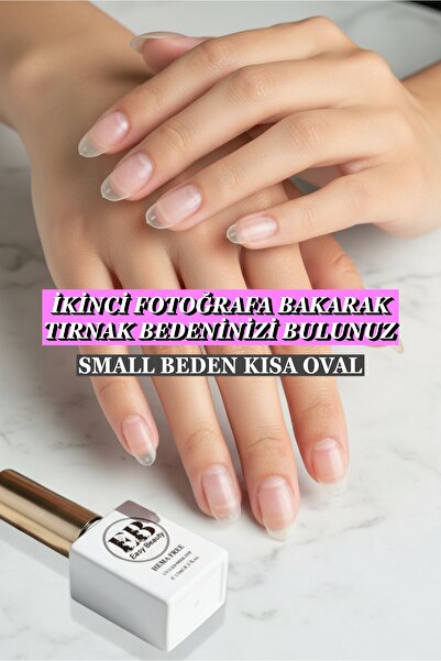 Easy Beauty 100 Adet Jel Tips Small Beden Kısa Oval Protez Takma Tırnak Seti