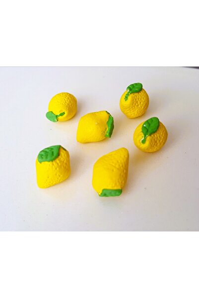 morlalem m 6'lı Mini Minyatür Limon Meyve Silikon Kalıp K-1395, Taş Tozu Alçı Sabun Mum Kalıbı