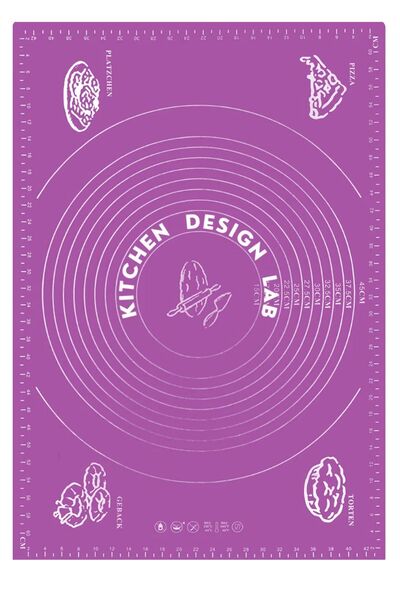 Atlas Mutfak بساط لفرد العجين باللون الأرجواني مقاس 45 × 65 سم، مع صينية بيتز...