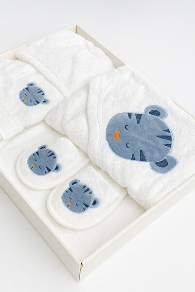 mini mia طقم رداء حمام قطني للأطفال من تايبرد لعمر 0-2 سنة