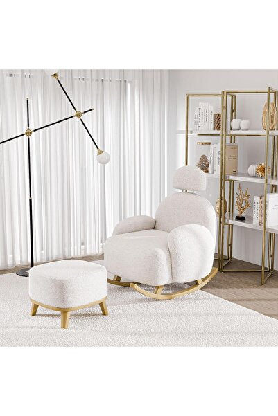 MİZART Elit Berjer Sallanır Sandalye & Emzirme Koltuğu Puf Sallanan Koltuk