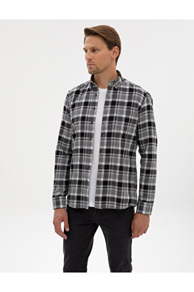 Pierre Cardin Siyah Oduncu Ekose Regular Fit Uzun Kollu Gömlek 50312356-VR046