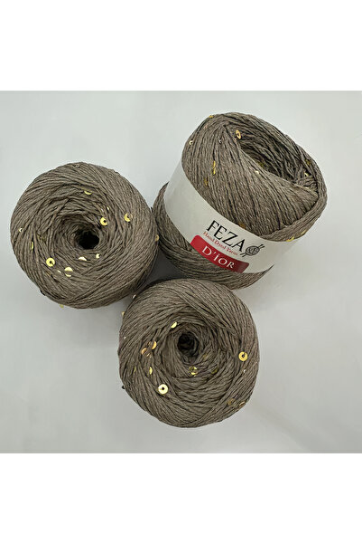 FEZA GROUP Dior Fantezi Pullu El Örgü İpliği, 100 gr, 310 m