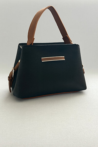 RumyaCollection حقيبة كتف نسائية RmCL بسحاب للإغلاق ومقصورة مزدوجة باللون الأسود