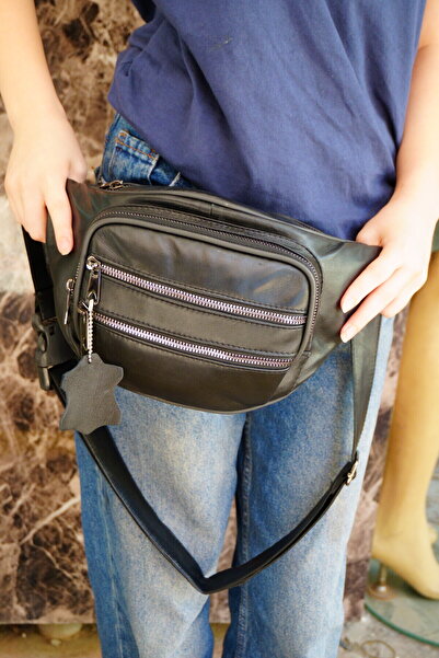 Mocikon Hakiki Deri El Yapımı 180cm Ayarlanabilir Saplı Unisex Freebag Bel Ve...