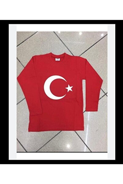 skycott Unisex Παιδικό T-Shirt με Τουρκική Σημαία - Αστέρι - Μακρυμάνικο με σ...