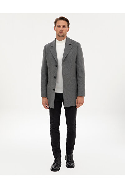 Pierre Cardin Gri Ex. Slim Fit Kaşe Kaban 50317551-VR024