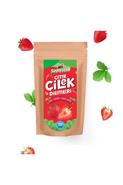 SagaFresh Saga Fresh Dondurularak Kurutulmuş Çilek Dilimleri 50g