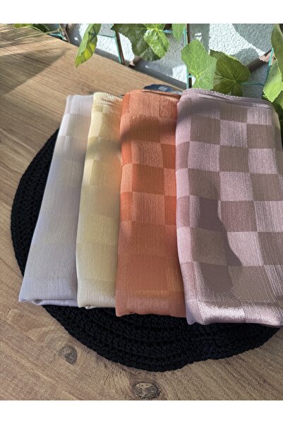 Blotch Tesettür Tarz Modern Ve Şık Son Moda Kapalı Dama Desenli Krem Renk Jak...