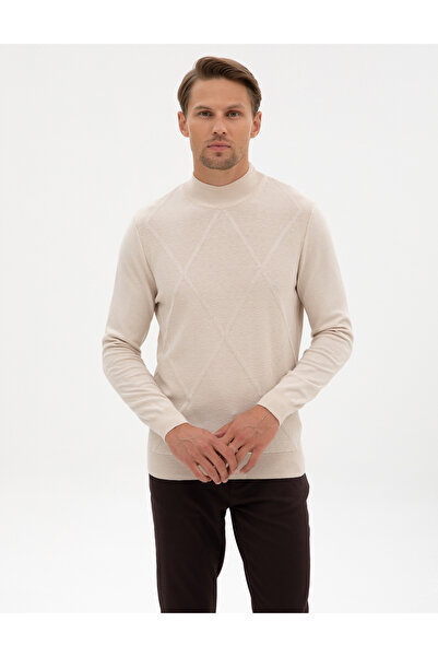 Pierre Cardin سترة تريكو نصف ياقة رفيعة من كريم سليم فيت 50317520-VR071