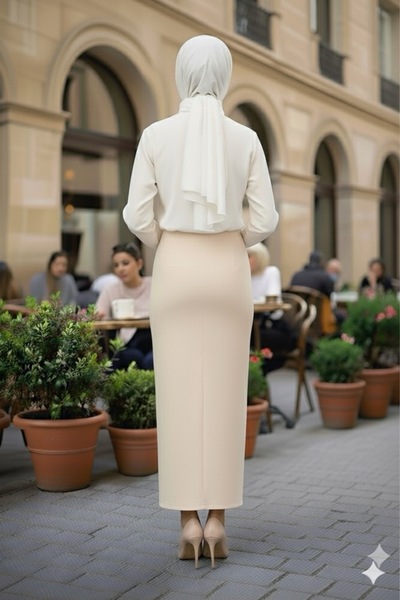 ECEYLÜL MODA Scuba Creepy Pen Skirt (93-94cm Length)(Short-Term Launch Price)