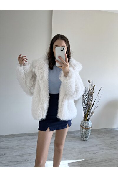 Aspendia Women's Shawl Collar Lolita Fur