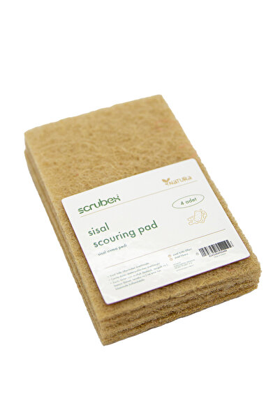Scrubex ناتورا - فرشاة تنظيف من ألياف السيزال (4 قطع) (10×15 سم) SB1036