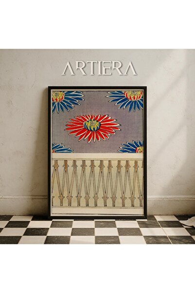 HİGUERA Μοτίβα λουλουδιών Βοτανική Vintage Ζωγραφική τοίχου με ξύλινο πλαίσιο...