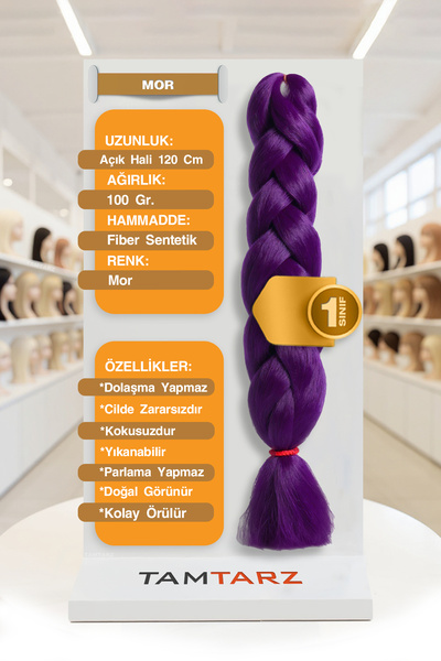 TAM TARZ Păr sintetic din fibre pentru împletitură africană rasta și box braid - violet