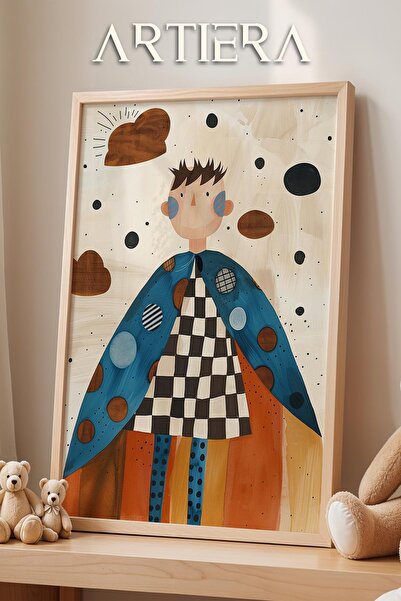 HİGUERA Ζωγραφική τοίχου με ξύλινο πλαίσιο για αγορίστικο δωμάτιο σε σκανδινα...