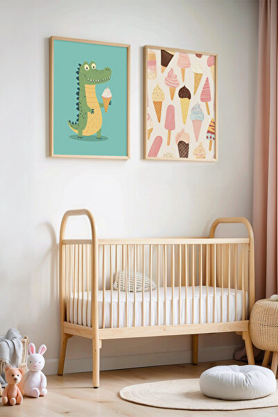 HİGUERA Πίνακας τοίχου με ξύλινο σκελετό για παιδικό δωμάτιο και βρεφικό δωμά...