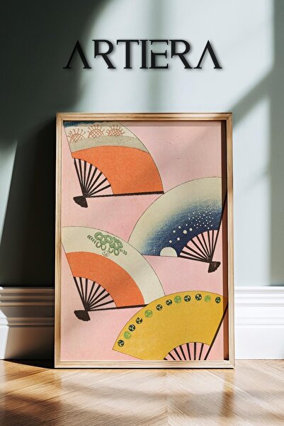 HİGUERA Μωβ γεωμετρικό Vintage Japandi Art Ζωγραφική τοίχου με φυσικό ξύλινο ...