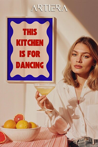 HİGUERA Τυπογραφία Μοντέρνα Μεσογειακή Ιταλική Ζωγραφική Κουζίνας με Ξύλινο Π...