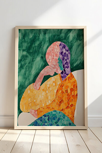 HİGUERA Μοντέρνα Τέχνη Αγγίξτε τον ύπνο άντρας Πίνακας τοίχου με φυσικό ξύλιν...