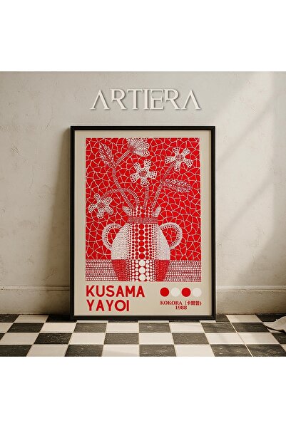 HİGUERA Yayoi Kusama Διάσημος Ζωγράφος Κόκκινο Χρώμα Μοντέρνα Vintage Ιαπωνικ...