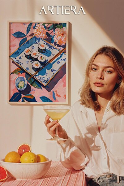 HİGUERA Σούσι - Τραπέζι κουζίνας με ξύλινο πλαίσιο Ιαπωνικού στυλ, Διακόσμηση...