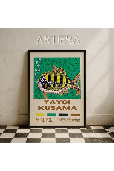 HİGUERA Yayoi Kusama Διάσημος Ζωγράφος Πράσινο Σύγχρονο Vintage Ιαπωνική Τέχν...