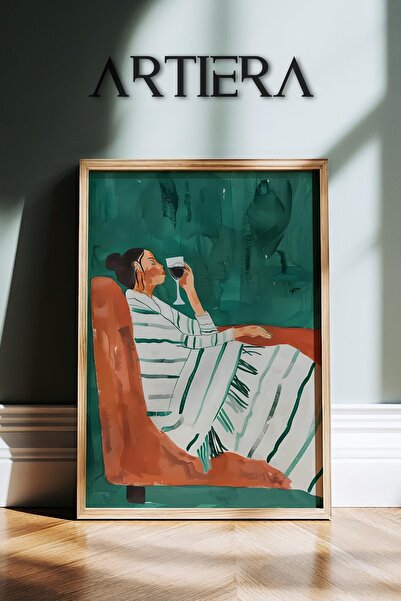 HİGUERA Αφηρημένος άνθρωπος που αναπαύεται σε λευκές ρίγες σε πράσινο φόντο Ξ...