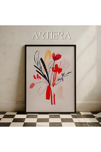 HİGUERA Μπουκέτο λουλουδιών Πολύχρωμο αφηρημένο μινιμαλιστικό βοτανικό ζωγραφ...