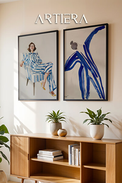 HİGUERA Γυναικεία και χορευτική φιγούρα με μπλε μοτίβο ελαιογραφία Feel διπλό...