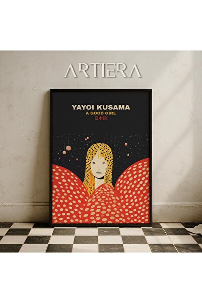 HİGUERA Yayoi Kusama Διάσημος Ζωγράφος Μαύρο Κόκκινο Vintage Ζωγραφική τοίχου...
