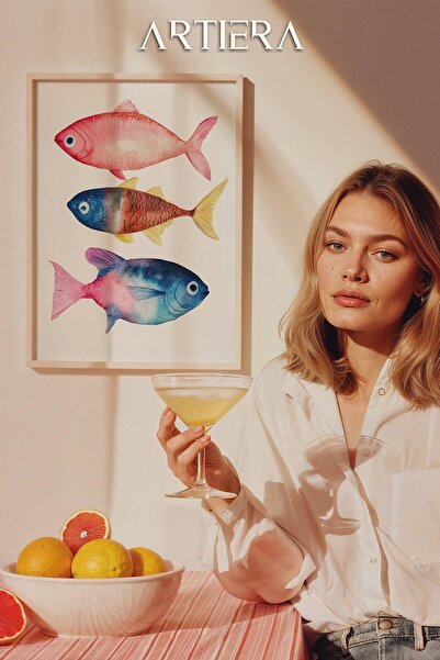 HİGUERA Ψάρια - Μεσογειακό ιταλικό στυλ Ξύλινο Πίνακας Κουζίνας, Διακόσμηση Κ...