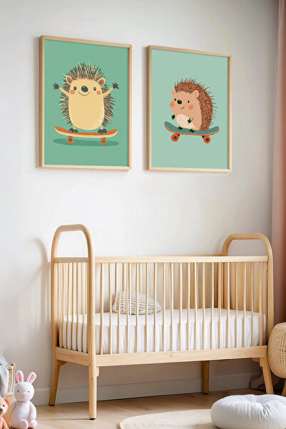 HİGUERA Πακέτο με 2 Παιδικό Δωμάτιο Skateboarder Hedgehogs Ζωγραφική τοίχου μ...