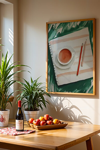 HİGUERA Επιτοίχια ζωγραφική κουζίνας με φυσικό ξύλινο πλαίσιο KTB με εικονογρ...