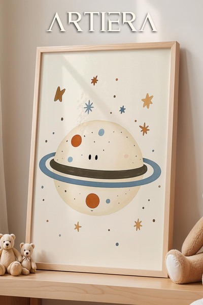 HİGUERA Διακόσμηση παιδικού δωματίου με θέμα Cute Planet Space Πίνακας τοίχου...