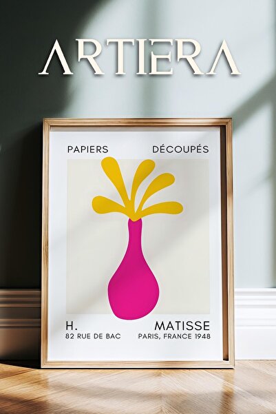 HİGUERA Σειρά Matisse Paper Cuttings Φούξια κίτρινο αφηρημένο βάζο ζωγραφική ...