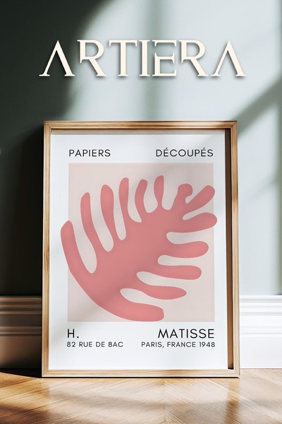HİGUERA Σειρά Matisse Paper Cuttings Dusty Pink Abstract Ζωγραφική τοίχου με ...
