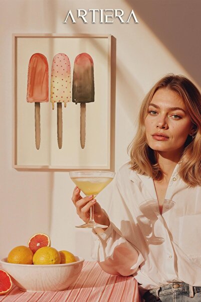 HİGUERA Παγωτά μινιμαλιστικής σχεδίασης - Πίνακας κουζίνας με ξύλινο πλαίσιο,...