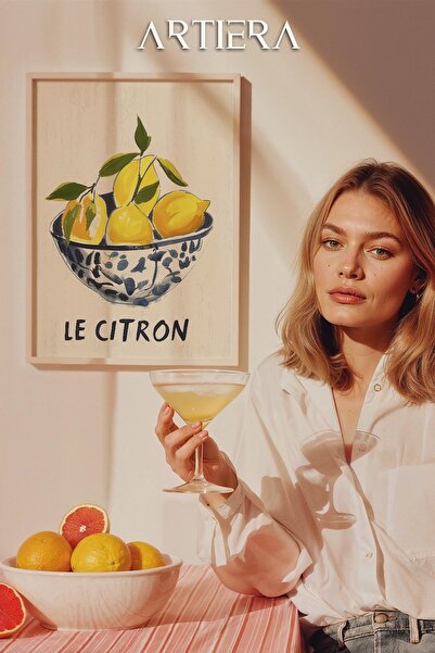 HİGUERA Λεμόνια - Μοντέρνο μεσογειακό ιταλικό στυλ Ξύλινο τραπέζι κουζίνας, Δ...