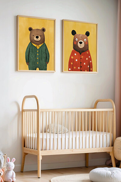 HİGUERA Παρτίδα 2 ριγέ πιτζάμες Sleepy Bears Παιδικό δωμάτιο Ξύλινο σκελετό ζ...