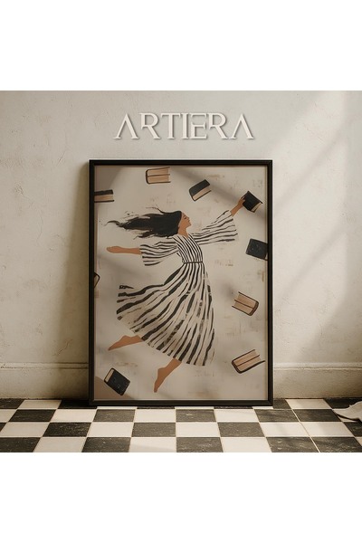 HİGUERA Βιβλίο Ανθρώπινο Τέρας Γυναικεία Φιγούρα Βιβλιοθήκη με Ιπτάμενα Βιβλί...