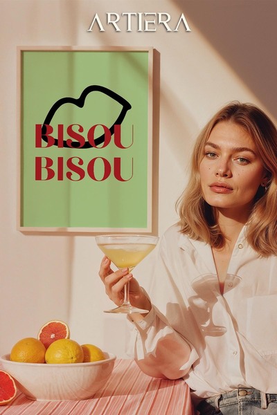 HİGUERA Τυπογραφία Μοντέρνα Μεσογειακή Ιταλική Ζωγραφική Κουζίνας με Ξύλινο Π...