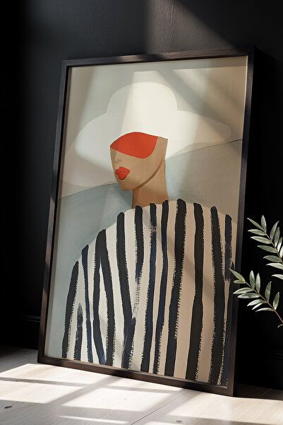 HİGUERA Επιτραπέζιο ζωγραφικής με φυσικό ξύλινο πλαίσιο με απλό και μοντέρνο ...