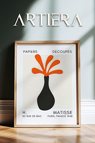 HİGUERA Matisse Paper Cuts Series Vază neagră din terracotă Pictură murală ab...