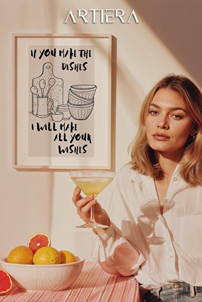 HİGUERA Τυπογραφία Μοντέρνα Μεσογειακή Ιταλική Ζωγραφική Κουζίνας με Ξύλινο Π...