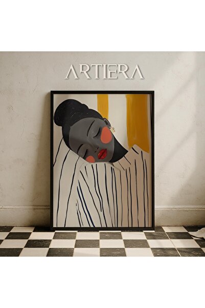 HİGUERA Κίτρινο πράσινο τόνοι Φιγούρα αφηρημένο γυναικείο πορτρέτο ζωγραφική ...