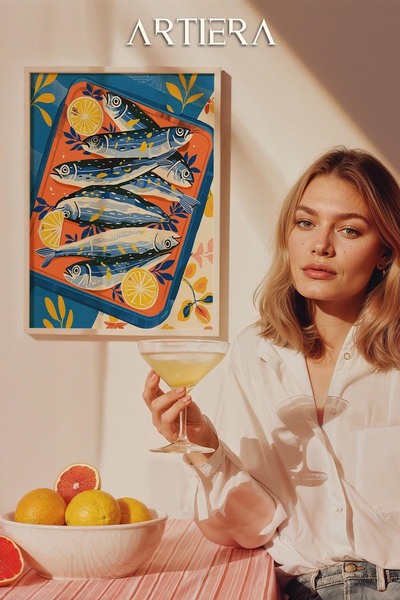 HİGUERA Ψάρια - Μεσογειακό ιταλικό στυλ Ξύλινο Πίνακας Κουζίνας, Διακόσμηση Κ...